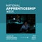 Composition of national apprenticeship week text and african american businesswoman in office