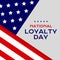 Composition of national loyalty day text over flag of usa on grey background