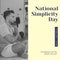 Composition of national simplicity day text over latino man exercising