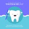 Composition of national toothache day text over tooth icon