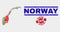 Composition of Norway Map Sign Mosaic and Scratched Pair Stamp Seal