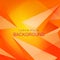 Composition with orange color gradient, triangles with 3D effect