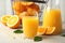 Composition with orange juice and fresh fruit