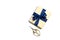 A composition of packaged gifts, Kraft paper and blue ribbon isolated on a white background. The view from the top. For mockup, in