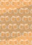 Composition of pairs of beer glasses in rows making toast on orange background