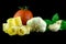 Composition Pasta tomato garlic vegetables