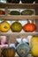 Composition of pumpkin squash and melon on natural background