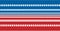 Composition of rows of blue and red stars on white with blue and red stripes of american flag