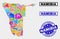 Composition of Service Namibia Map and Quality Product Watermark