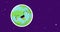 Composition of smiling planet earth over stars on dark purple background