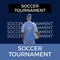 Composition of soccer tournament text over caucasian male footballer with ball