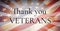 Composition of text thank you veterans over billowing american flag background