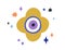 Composition of Turkish evil eye with stars around. Magic esoteric round eyeball in doodle style. Mystical spiritual