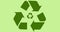 Composition of two green recycling logos on pale green background
