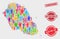 Composition of Voting Graciosa Island Map and Distress Checked Seal