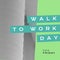 Composition of walk to work day text and copy space over green and white background