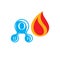 Composition of water and fire elements, nature power, H2O symbol