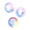 Composition of watercolor soap bubbles