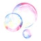 Composition of watercolor soap bubbles