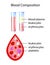 Composition of whole blood isolated vector illustration