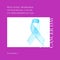 Composition of world pancreatic cancer day text with blue ribbon on purple background