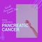 Composition of world pancreatic cancer day text with hand on purple background