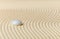 Composition on Zen garden - sand, and glass drop