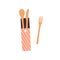 Composition of zero waste reusable wooden spoon, fork and knife made from sustainable materials. Flat vector cartoon