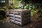 compost bin made from repurposed shipping container, perfect for urban garden or small farm