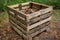 compost bin made of repurposed wooden pallets