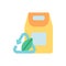 Compostable bag vector flat color icon