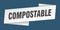 compostable banner template. ribbon label sign. sticker