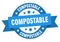 compostable round ribbon isolated label. compostable sign.