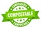 compostable round ribbon isolated label. compostable sign.