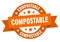 compostable round ribbon isolated label. compostable sign.