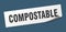 compostable sticker. compostable square isolated sign.