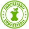 Compostable waste vector label