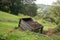 composter tumbling down a hillside, with garden at the bottom