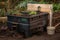 composting system with built-in bin and spigot for easy removal of finished compost