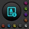 Compress contact dark push buttons with color icons