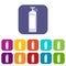 Compressed gas container icons set flat