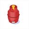 Compressed gas, tank balloon storages isometric icon.