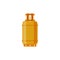 Compressed gas yellow cylinder, flat cartoon vector illustration isolated