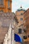 Compressed telephoto view of Rijeka streets in Croatia