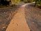 compressing the gravel of the new park threshing path.