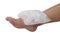 Compression ankle with ice on white background. Isolate ice pack on white background. Cold compress on white.