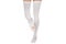 Compression Hosiery for surgery isolated on white. Medical stockings, tights for varicose veins therapy. Embolism