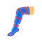 Compression stockings flat color icon. Orthopedic knitwear. Rehabilitation and treatment after injuries and in the postoperative