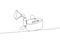 Compressor inhaler, nebulizer, medical supplies, equipment one line art. Continuous line drawing of medication, clinical