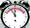 Compromise soon, almost there, in short time - a clock symbolizes a reminder that Compromise is near, will happen and finish